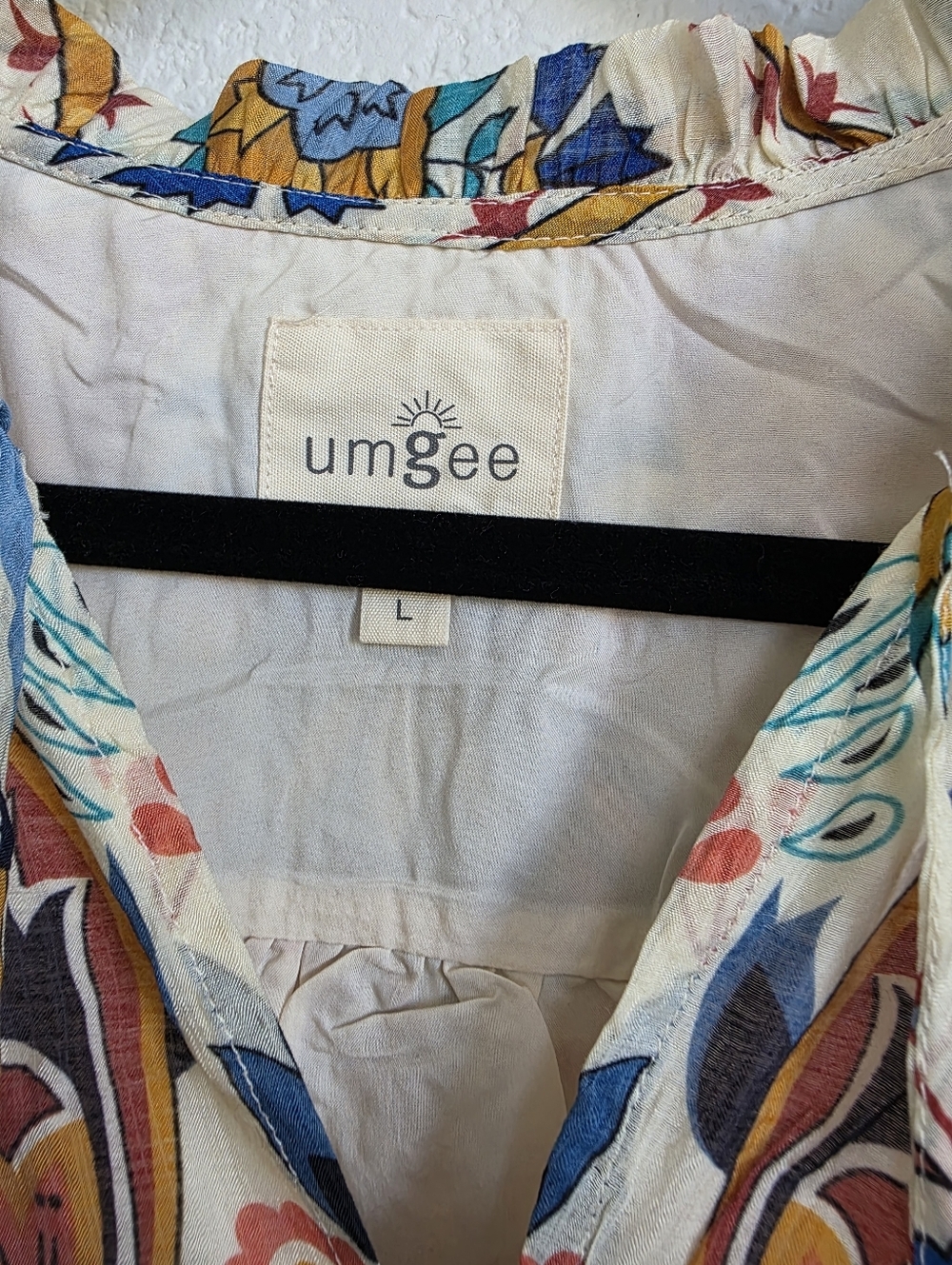 Umgee Mixed Print Boho Maxi Dress Sz L - Picture 2 of 6